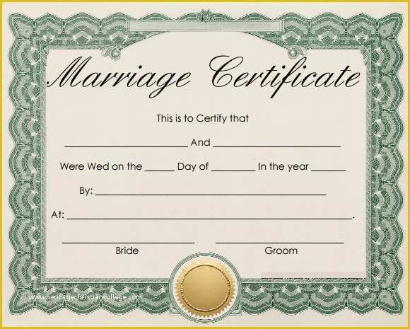Free Marriage Certificate Template Word Of 19 Marriage Certificate Templates