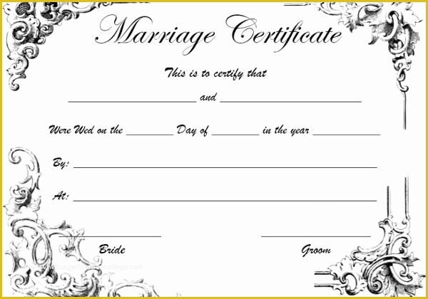 Free Marriage Certificate Template Word Of 42 Free Marriage Certificate Templates Word Pdf Doc