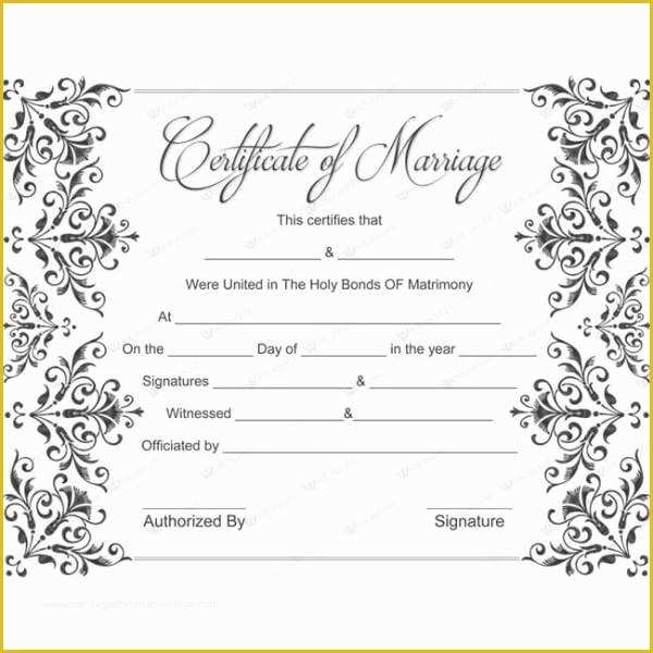 Free Marriage Certificate Template Word Of Create A Marriage Certificate Word