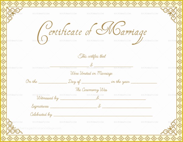 Free Marriage Certificate Template Word Of Editable Blank Marriage Certificate Templates for Word