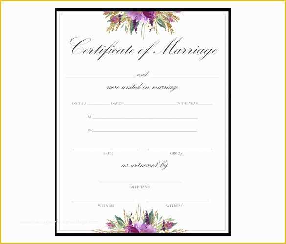 Free Marriage Certificate Template Word Of Editable Word Doc Blank Marriage Certificate