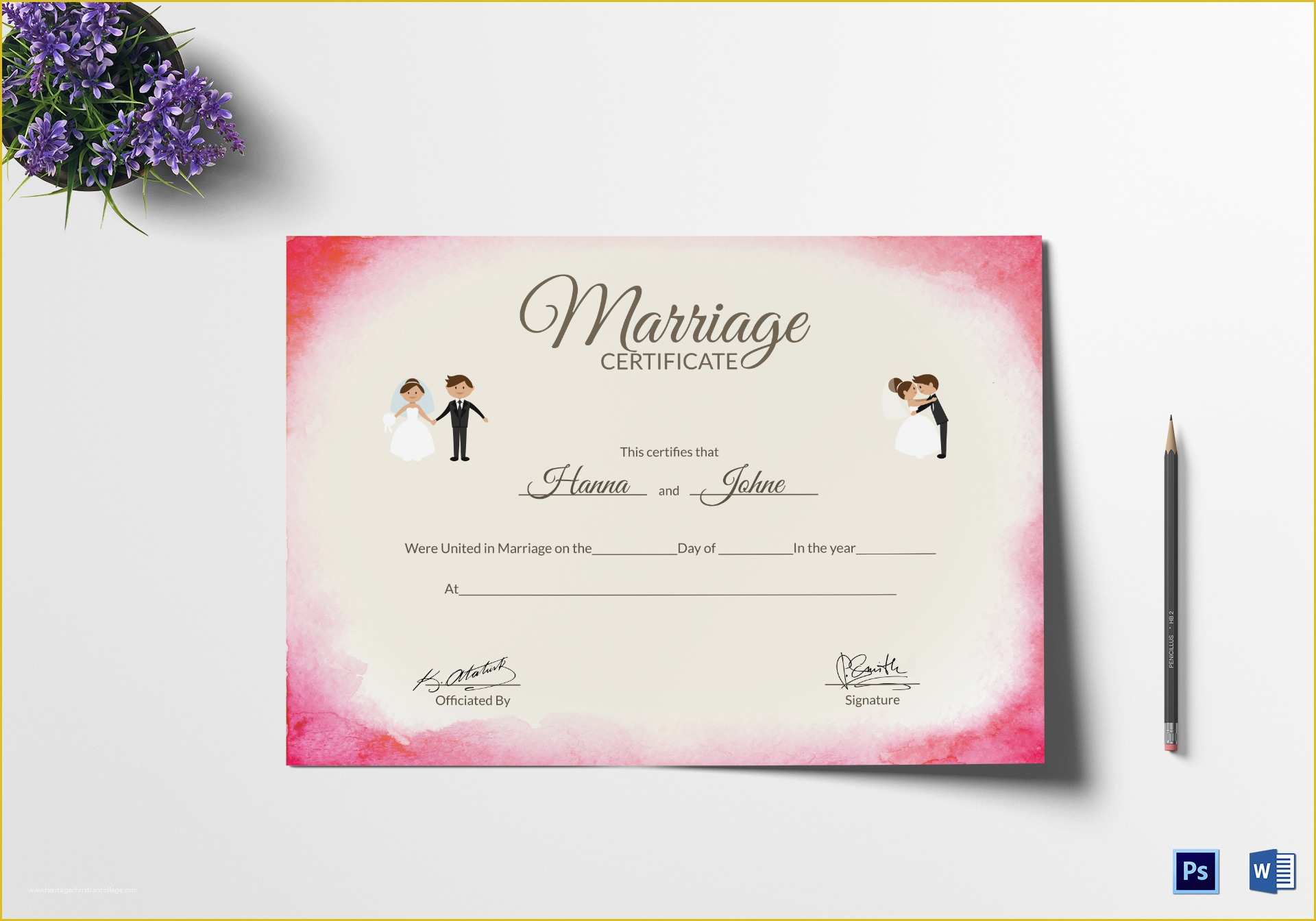 Free Marriage Certificate Template Word Of Elegant Marriage Certificate Design Template In Psd Word