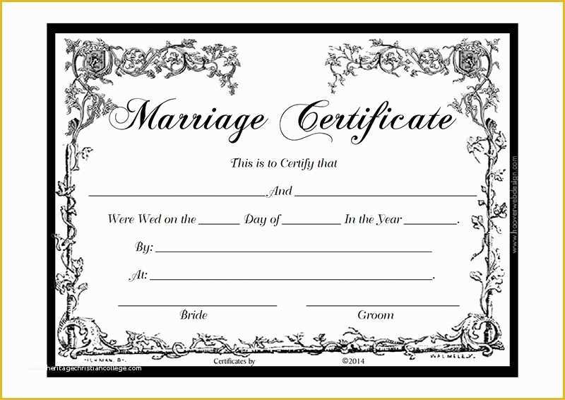 Free Marriage Certificate Template Word Of formatted Doc Marketing Certificates