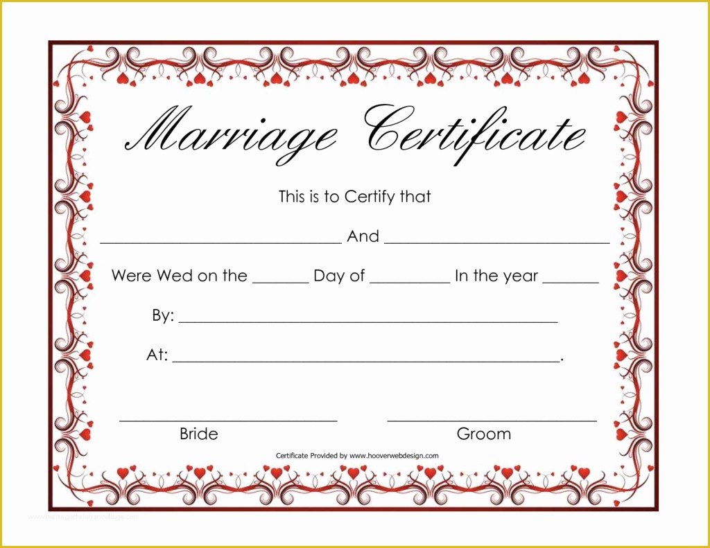 Free Marriage Certificate Template Word Of Marriage Certificate Template