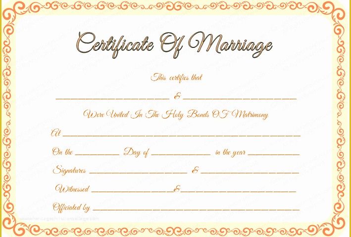 Free Marriage Certificate Template Word Of Marriage Certificate Template