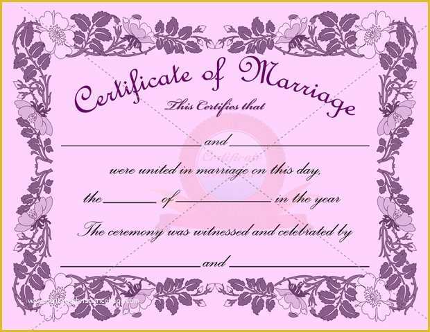 Free Marriage Certificate Template Word Of Marriage Certificate Template