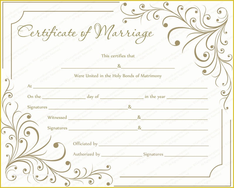 Free Marriage Certificate Template Word Of Marriage Certificate Template Write Your Own Certificate