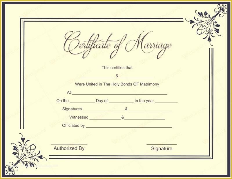 Free Marriage Certificate Template Word Of Ms Fice Marriage Certificate Template – Microsoft Fice