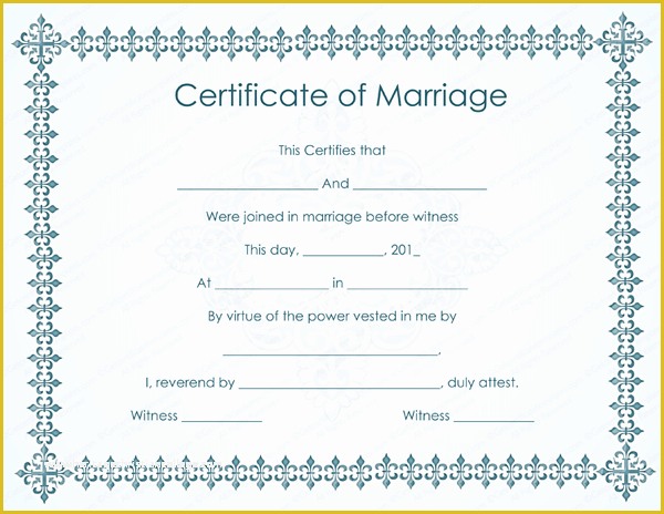 Free Marriage Certificate Template Word Of Sample Marriage Certificate Models