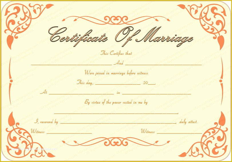 Free Marriage Certificate Template Word Of the Gallery for Printable Marriage Certificate Download