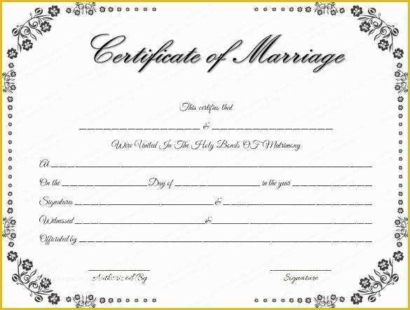 Free Marriage Certificate Template Word Of Wedding Certificate Template 22 Free Psd Ai Vector