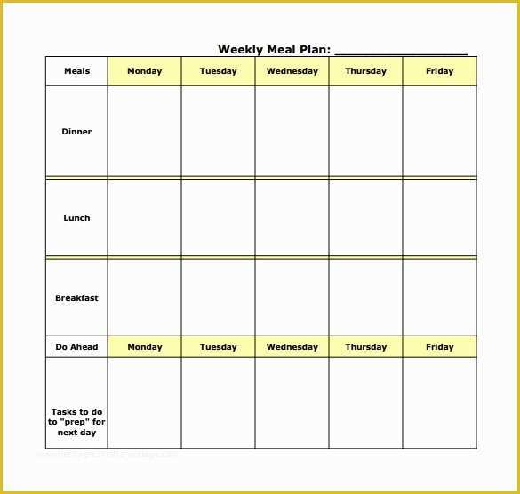 Free Meal Planner Template Of 18 Meal Planning Templates – Pdf Excel Word