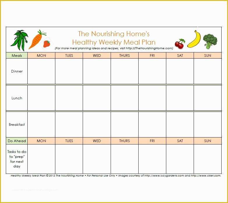 Free Meal Planner Template Of 40 Weekly Meal Planning Templates Template Lab