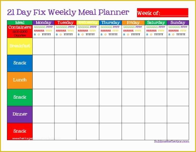 Free Meal Planner Template Of 7 Day Meal Planner Template