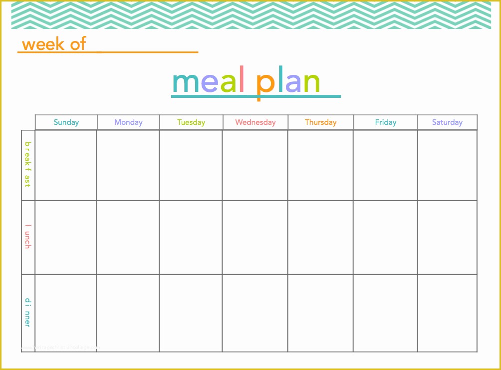 Free Meal Planner Template Of 7 Day Meal Planner Template ...