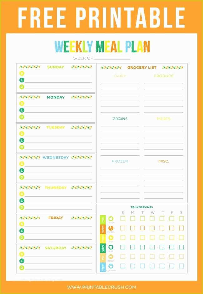 Free Meal Planner Template Of Free Printable Weekly Meal Planner Printable Crush