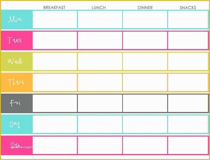Free Meal Planner Template Of Meal Planner Template Line