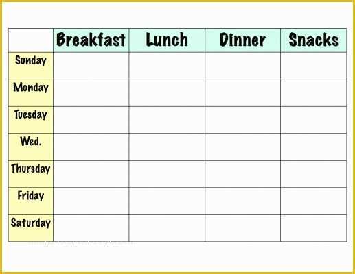 Free Meal Planner Template Of 7 Day Meal Planner Template ...