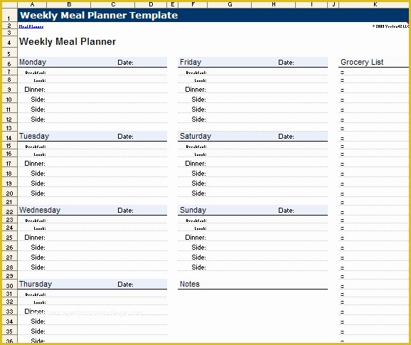 Free Meal Planner Template Of Meal Planner Template Weekly Menu Planner