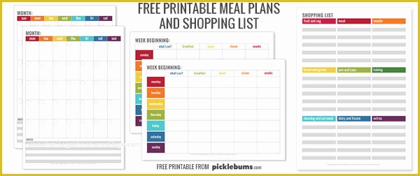 Free Meal Planner Template Of Monthly Menu Plan Printable Picklebums