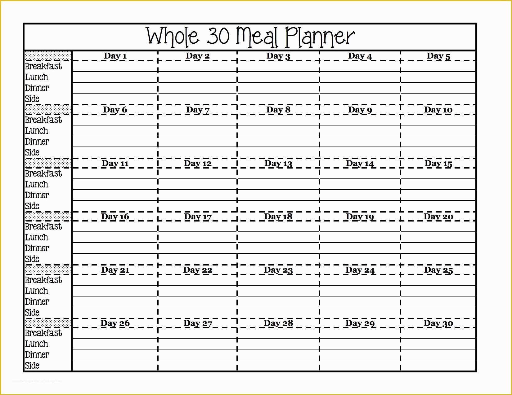 Free Meal Planner Template Of Preparing Your whole30 Free Printables Fit Your whole
