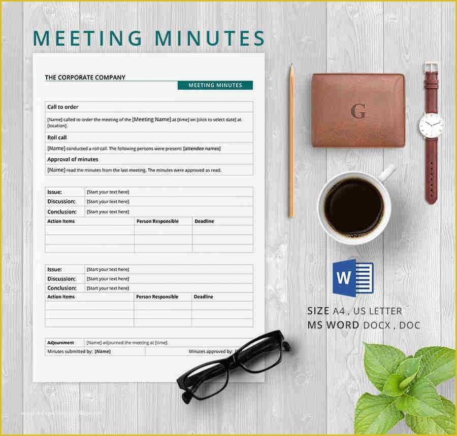 Free Meeting Minutes Template Word Of 19 Meeting Minutes Template Free Samples Examples