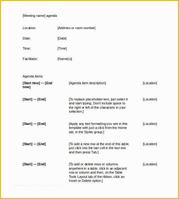 Free Meeting Minutes Template Word Of 50 Meeting Agenda Templates Pdf Doc