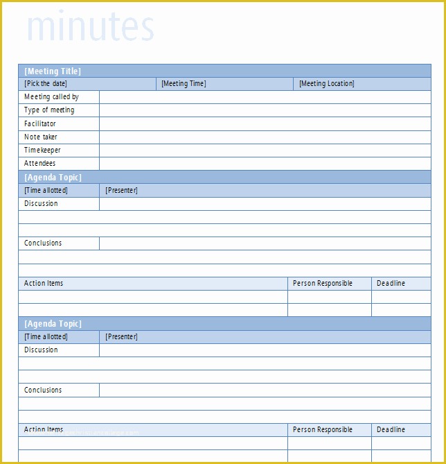 Free Meeting Minutes Template Word Of 9 Meeting Minutes Templates Word Excel Pdf formats