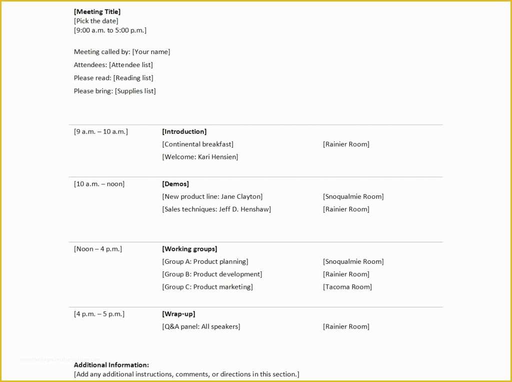 Free Meeting Minutes Template Word Of Free Download Agenda Template Word Example for Meeting