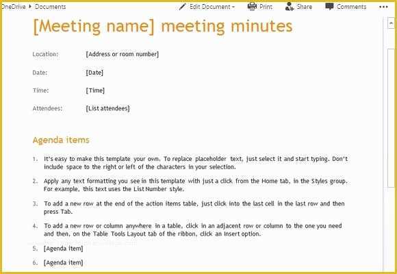 Free Meeting Minutes Template Word Of Meeting Minutes Templates for Word