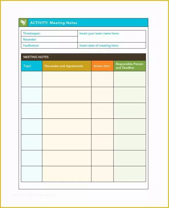 Free Meeting Minutes Template Word Of Meeting Notes Template 28 Free Word Pdf Documents