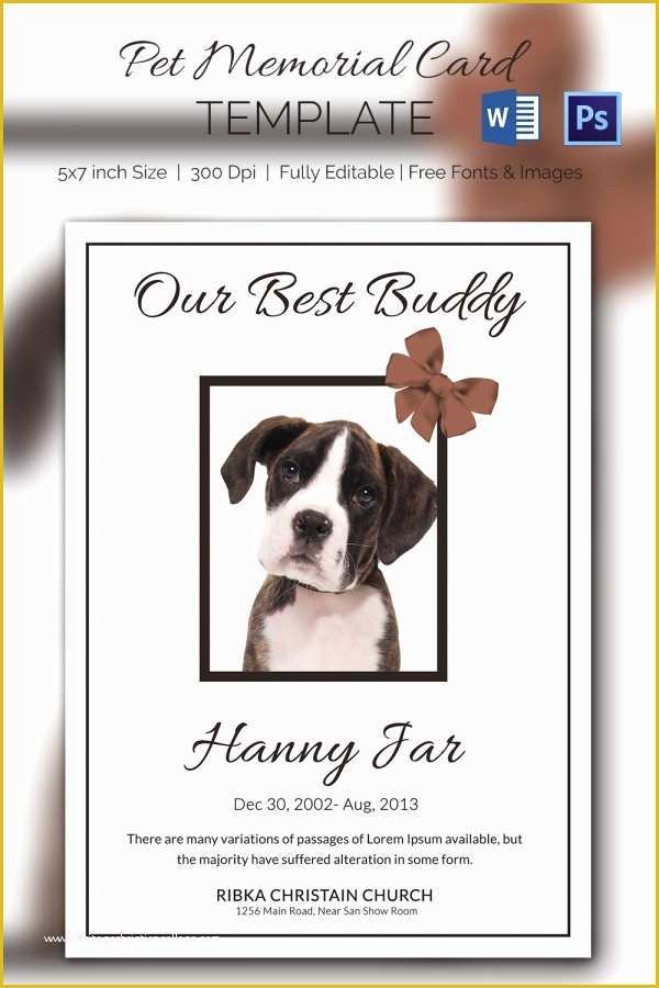 Free Memorial Card Template Of 15 Pet Memorial Card Designs & Templates Psd Ai