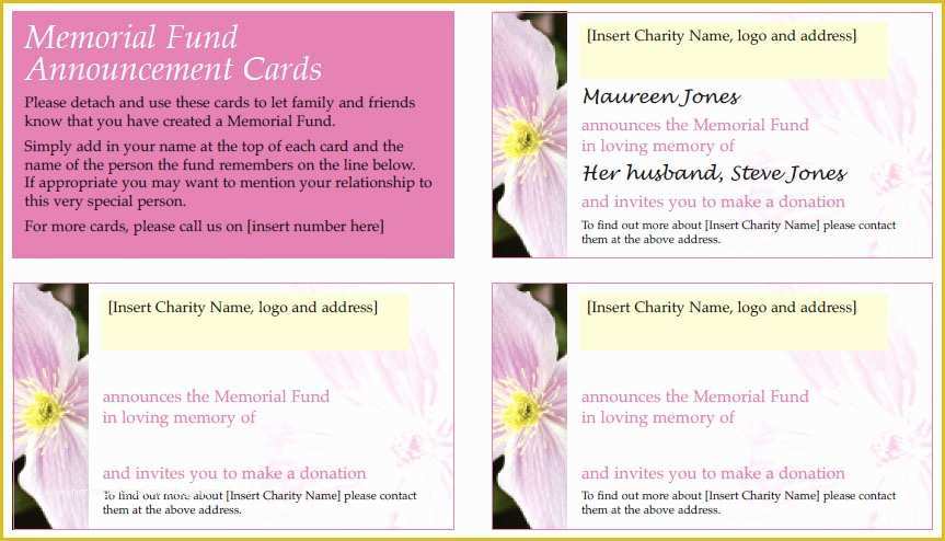 Free Memorial Card Template Of Free Downloadable Templates