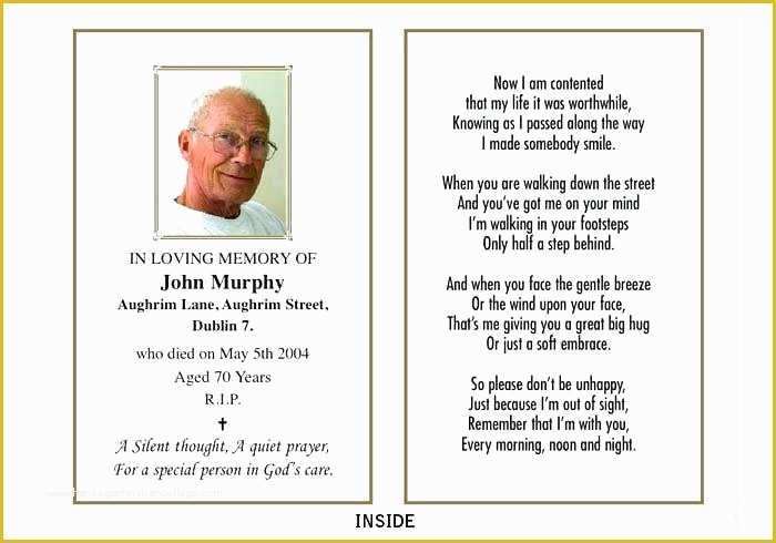 Free Memorial Card Template Of Sample Funeral Program Free Memorial Service Template Word