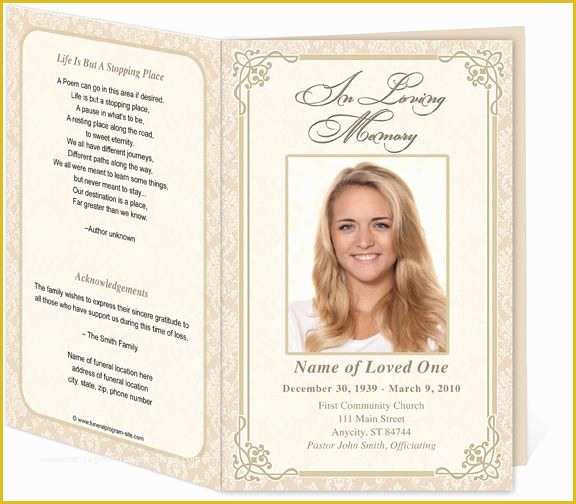 Free Memorial Templates Of Free Funeral Program Templates