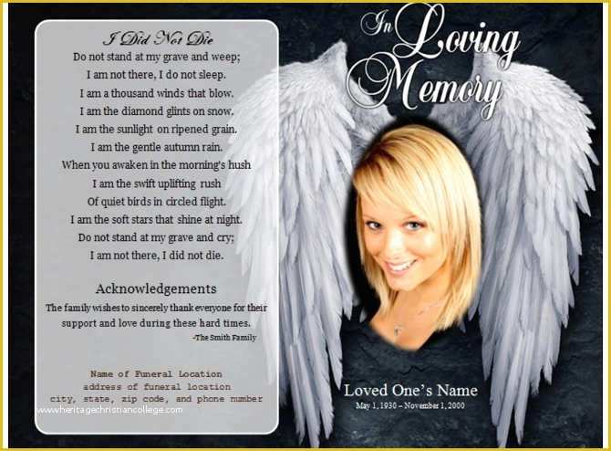 Free Memorial Templates Of Free Funeral Program Templates Sarahepps