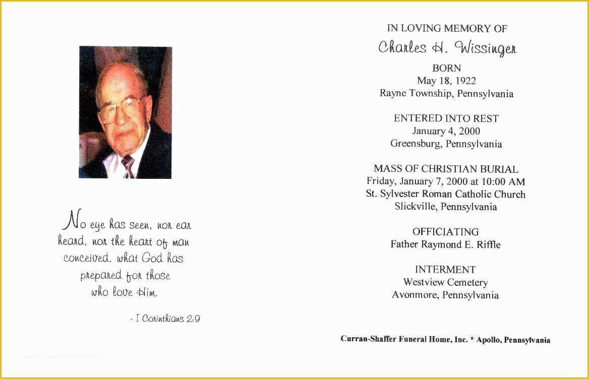 Free Memorial Templates Of Incredible Gallery Blank Funeral Program Template