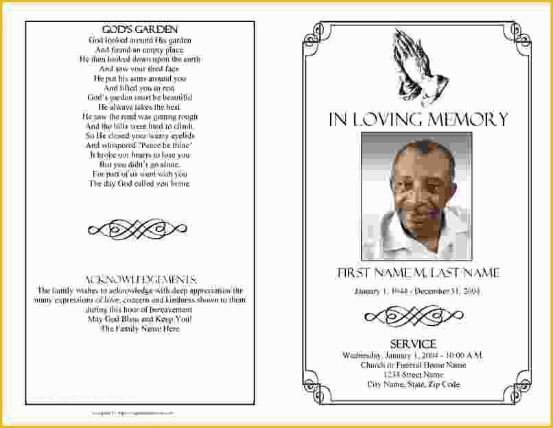 Free Memorial Templates Of Memorial Service Program Template Microsoft Word