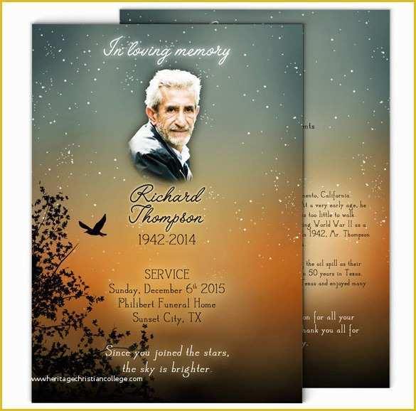 Free Memorial Templates Of Obituary Program Template 19 Free Word Excel Pdf Psd