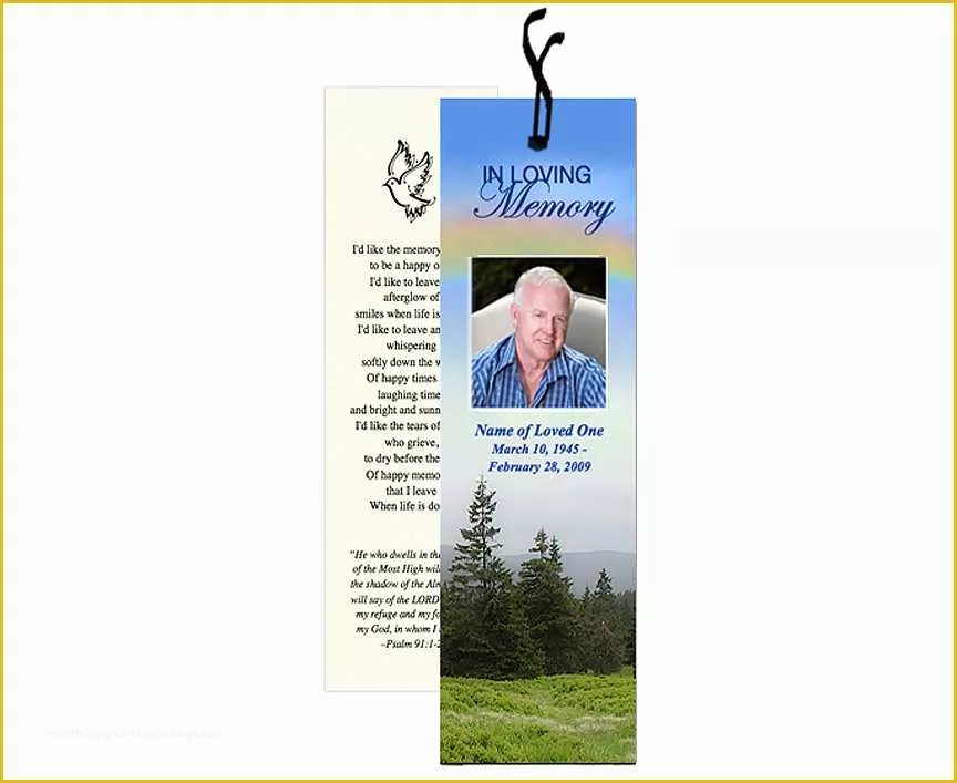 Free Memorial Templates Of Printable Bookmark Templates