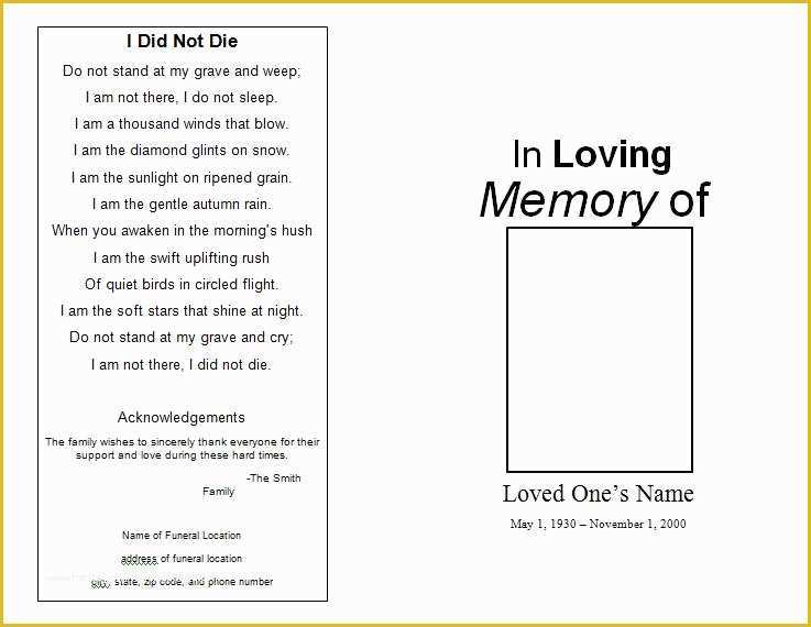 Free Memorial Templates Of the Funeral Memorial Program Blog Free Funeral Program
