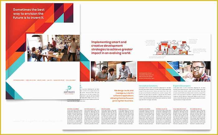 Free Microsoft Publisher Templates Of Application software Developer Brochure Template Word