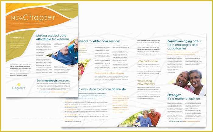 Free Microsoft Publisher Templates Of assisted Living Newsletter Template Design