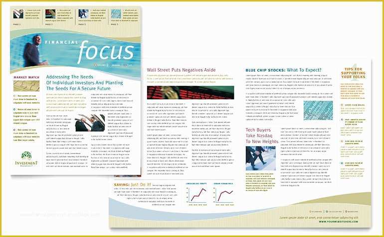 Free Microsoft Publisher Templates Of Investment Management Newsletter Template Word &amp; Publisher