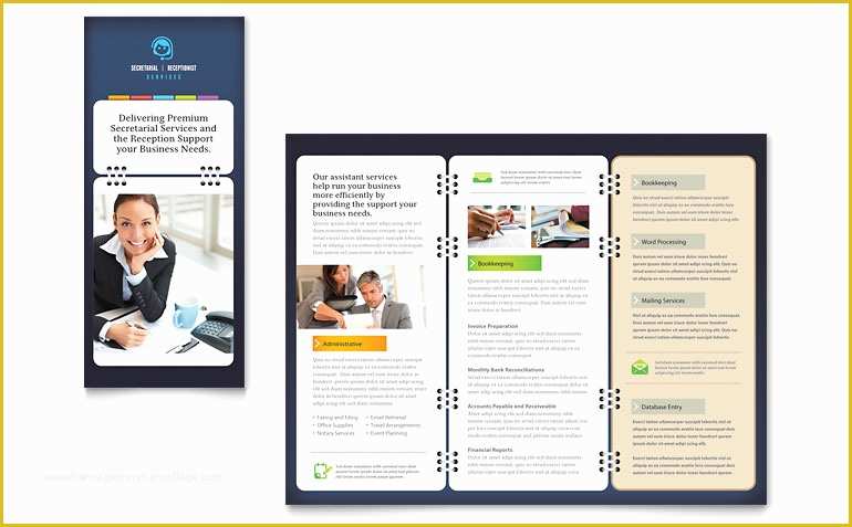 Free Microsoft Publisher Templates Of Secretarial Services Tri Fold Brochure Template Word