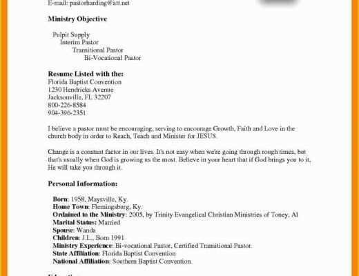 Free Ministry Resume Templates Of 10 Minister Resume Sample