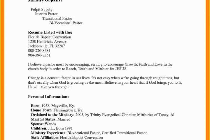 Free Ministry Resume Templates Of 10 Minister Resume Sample