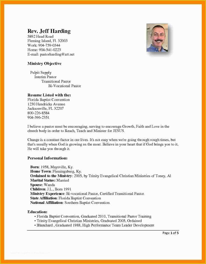 Free Ministry Resume Templates Of 10 Minister Resume Sample