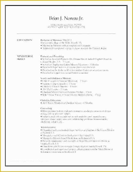 Free Ministry Resume Templates Of Resume for Pastor Position Pastor Resume Template Free
