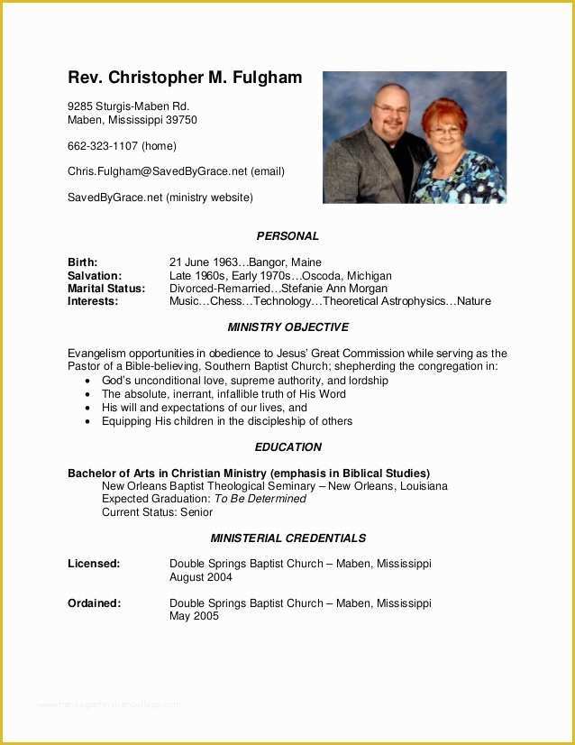 Pastoral Resumes Pastor Resume Template Guide 20 Examples / At